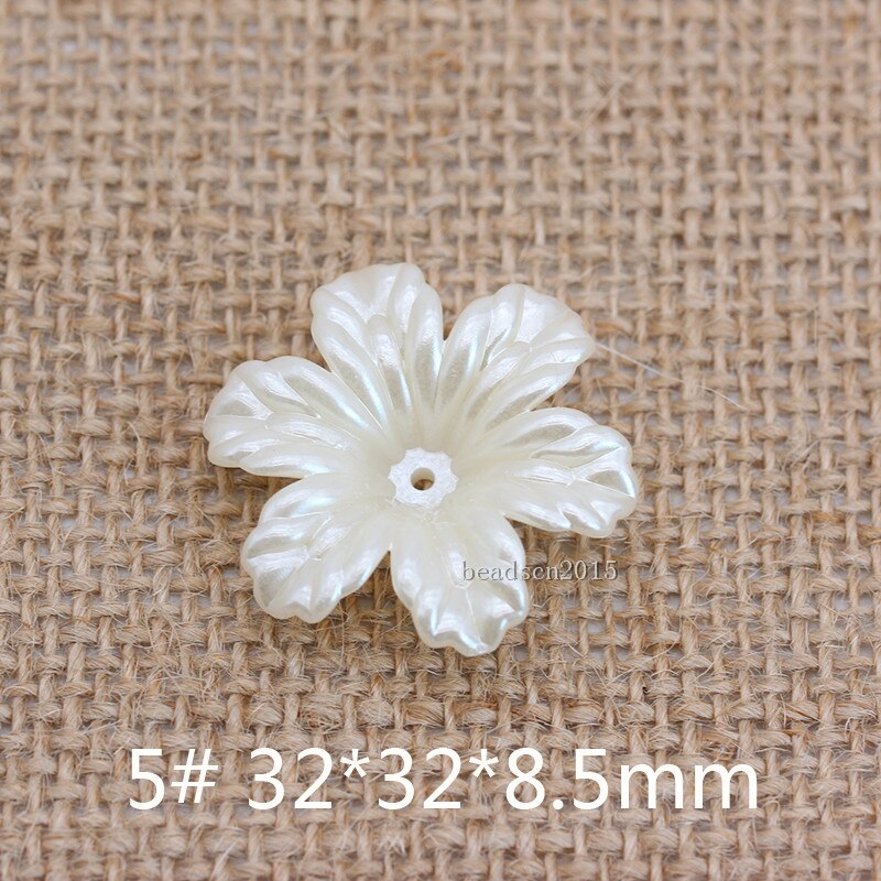 50 teile/los Blume Rose formen Nähen AUF Flatback ABS Nachahmung Perle Mit Loch Edelsteine Charms Kosmetische Zubehör DIY: No5