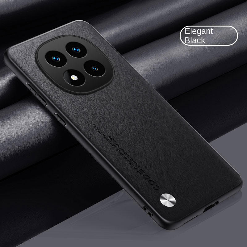 For Xiaomi Redmi Note 14 Pro Plus Case Soft Vegan Leather Grain Protective Back Cover Case For Redmi Note14 Pro Phone Shell: ABS / black