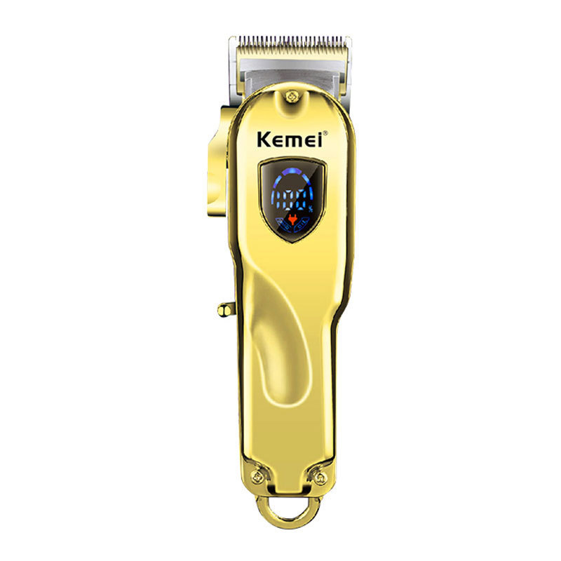 Kemei-maquinilla eléctrica para cortar el pelo para hombres, máquina para cortar el pelo de Metal, cabeza de aceite de 0mm, carga USB, 5w maquina de cortar cabello cortadora de pelo maquinilla de cortar: KM-2010 Gold