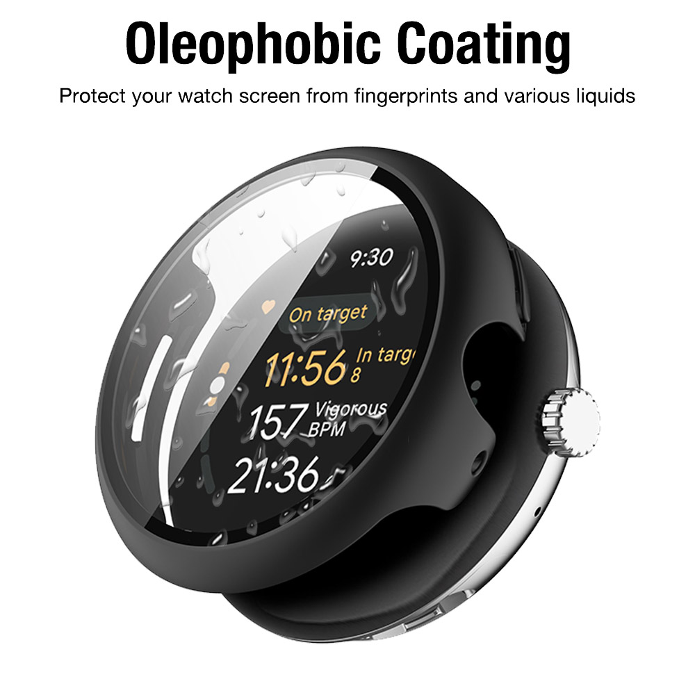 Étui + verre pour Google Pixel Watch 3, 45mm 41mm, housse de protection anti-rayures pour pare-chocs tout autour + accessoires de protection d'écran