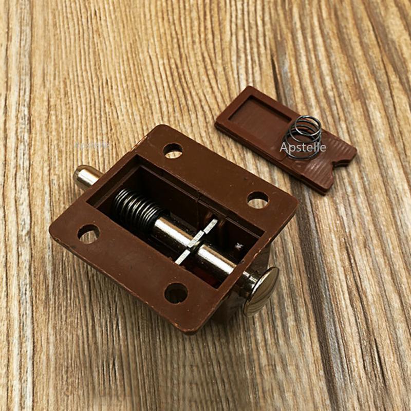 2pcs Window Cabinet Push Button Spring Load Automatic Door Bolt Latches Lock