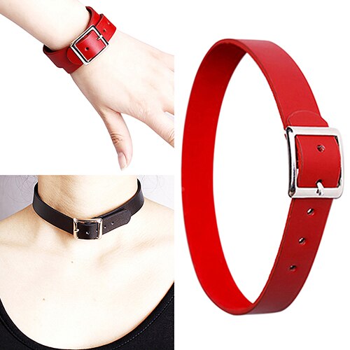 Sales! Punk Faux Lederen Riem Choker Kraag Ketting Vrouwen Club Sieraden