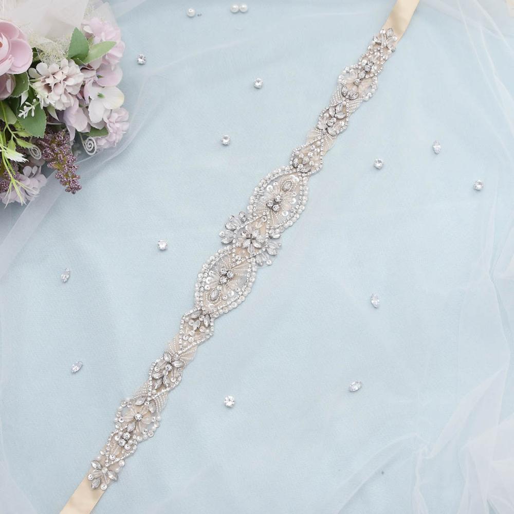 Trixy S234 Damesmode Rrhinestone Riemen Bruiloft Riemen Kralen Bridal Riemen Taille Riem Lint Riem Voor Bruiden Bruidsmeisjes