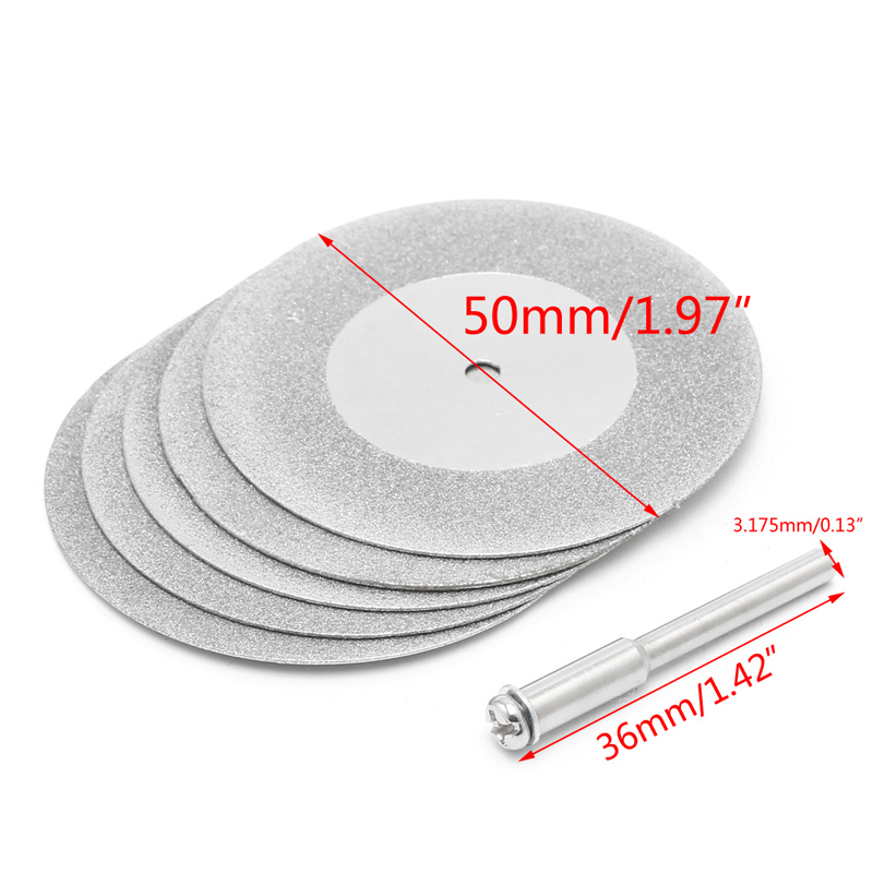 Diamant Zaagschijf Set - 5 Stuks - 20-30mm - Dremel Accessoire - Vernikkeld Staal: 250mm