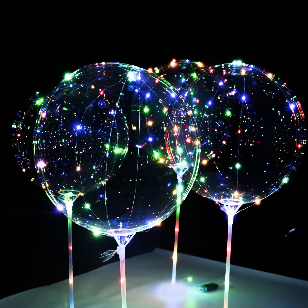 20" Luminous Transparent Bubble Ballons Christmas Wedding Birthday Party Decorations LED String Light Up Balloons