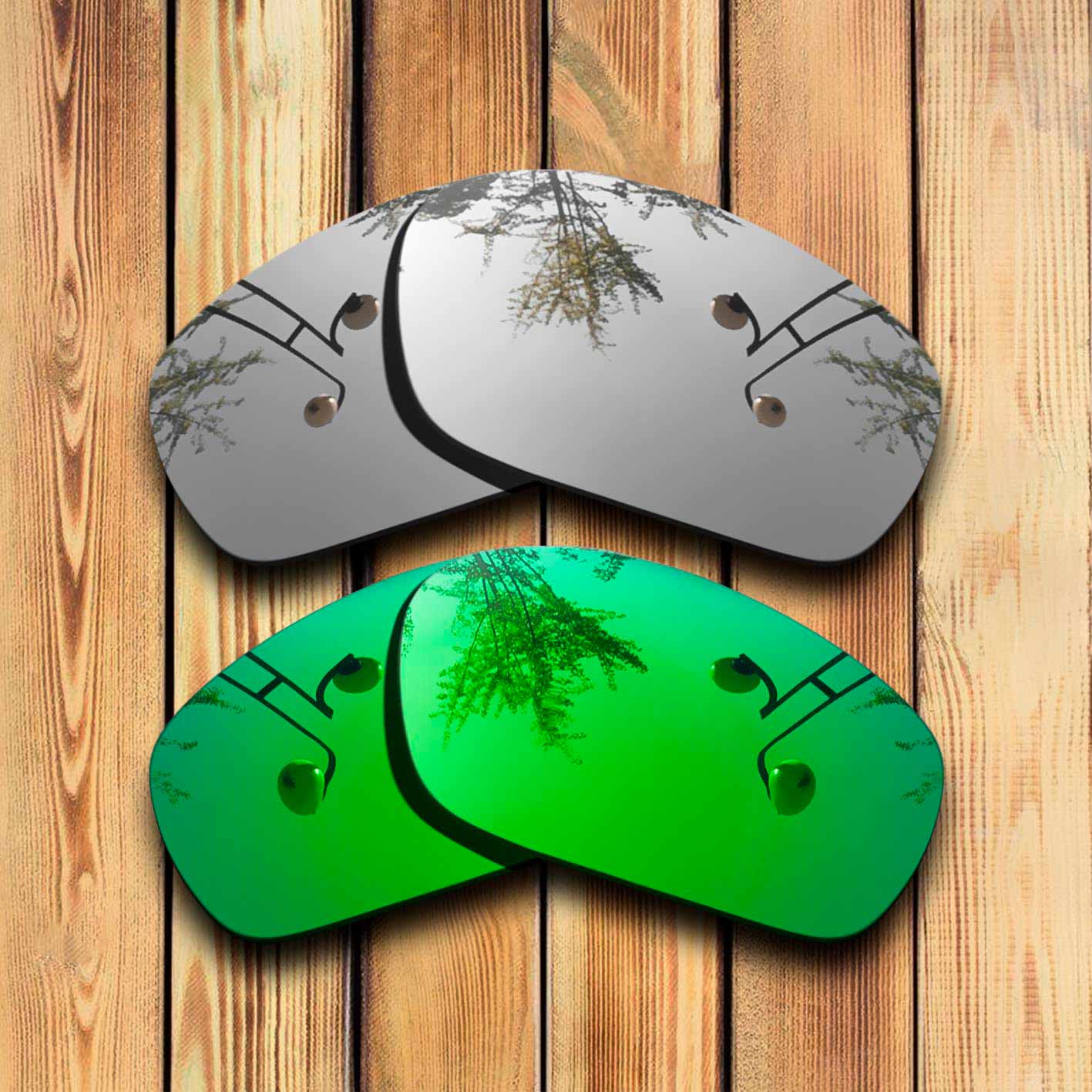 100% Precisely Cut Polarized Replacement Lenses for Jawbone Sunglasses Chrome &amp; Green Combine Options: Default Title