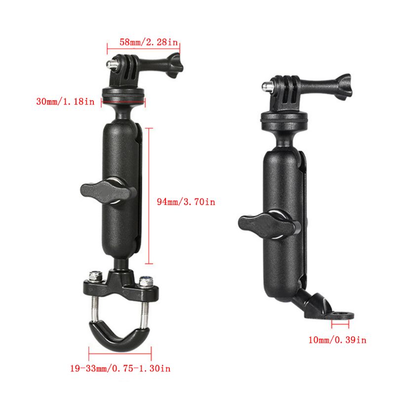Motorsykkel sykkel kamera holder styre speil montering brakett 1/4 metall stativ til gå-pro/så-ny/kontur/slr kamera  s27 21