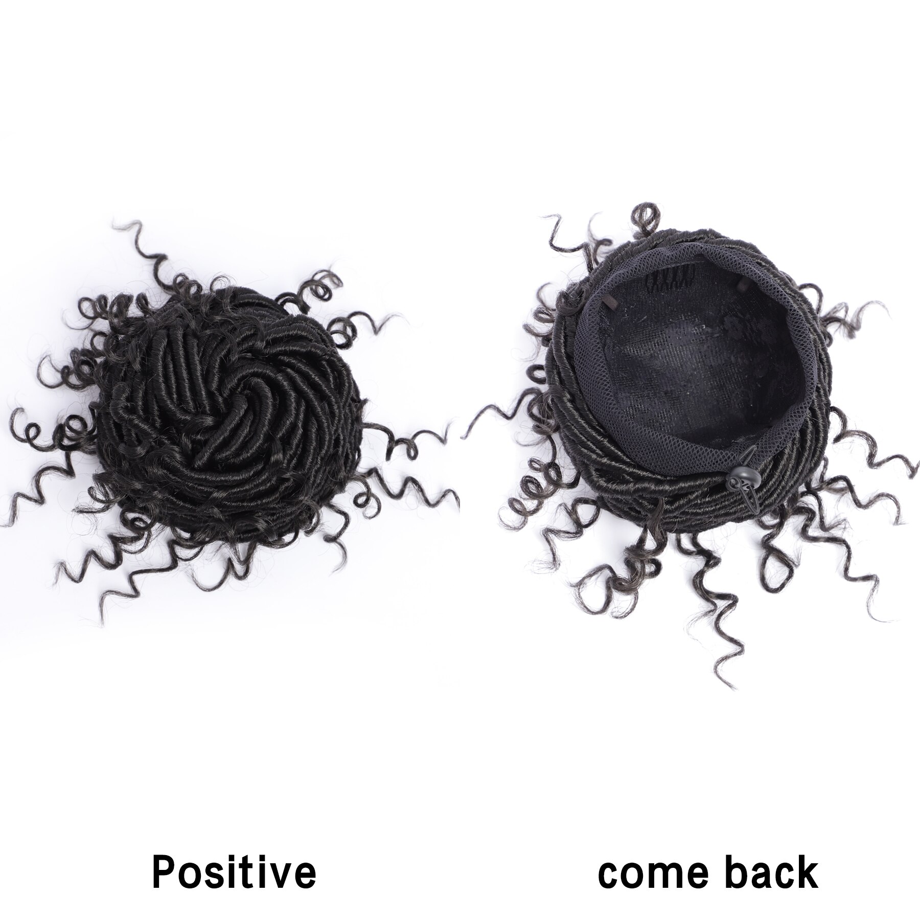 Youthfee Short Faux Locs Braid With Curly Drawstring Updo Bun Hair Piece For Black Women Synthetic Clip Hair Extension