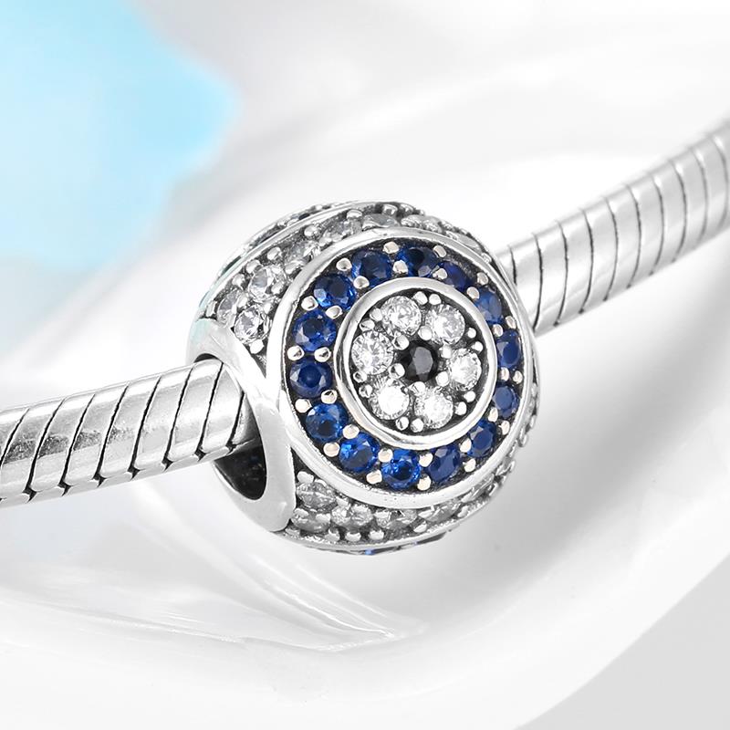 925 Sterling Zilver Devil 'S Eye Zilveren Kralen Fit Originele Europese Bedelarmband Sieraden Maken