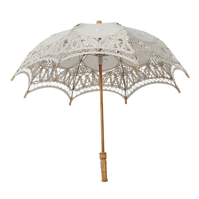 Victorian umbrella umbrella lace wedding bride umbrella Ivory 30x51cm: Default Title