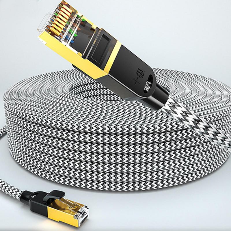 Cat6 Nylon Braided Ethernet Cable RJ45 Lan Cable High Speed 1Gbps 1/3/5m Lan Cable Low Attenuation Ethernet Cable
