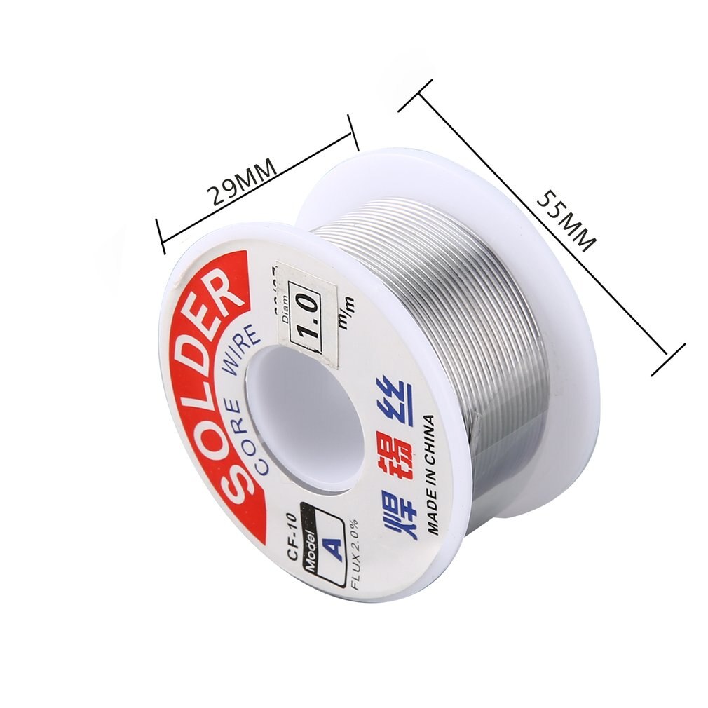 1.0/1.2mm 2% Flux Tin Lead Rosin Roll Core Silver Solder Wire Welding Soldering Repairing Tool Reel Melt Kit Electric Melting