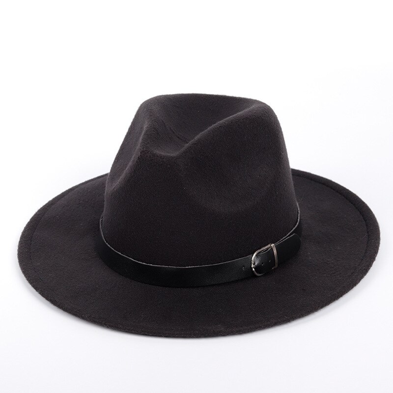 Vintage Voelde Jazz Fedora Hoeden Grote Rand Cloche Cowboy Panama Voor Vrouwen Mannen Wol Herfst Winter Klassieke Brede Rand top Hat