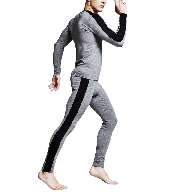 Men Thermal Underwear Long John Winter Thermal Underwear Winter Long John Shirts Men's Thermal Underwear Winter: Gray / XL