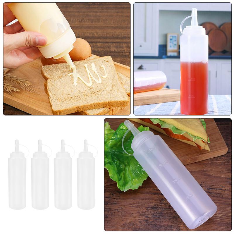 10Pcs/8Pcs/6Pcs/4Pcs Salade Saus Dressing Flessen Kruiden Salade Saus Squeeze Flessen plastic Cake Squeeze Flessen 18Cm