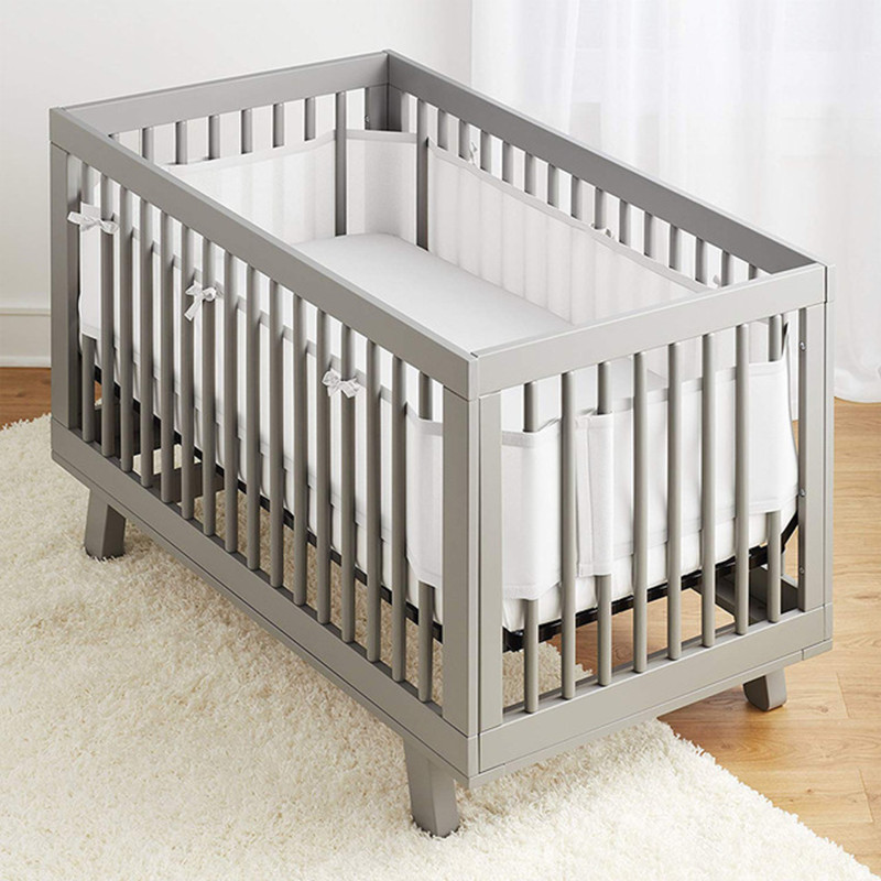 2 stücke s Gittergewebe Krippe Schutz Baby Bettwäsche einstellen Neugeborene Zimmer Dekor Art Sicheren Zaun Neugeborenen Baby Bett Stoßstange Komfortable