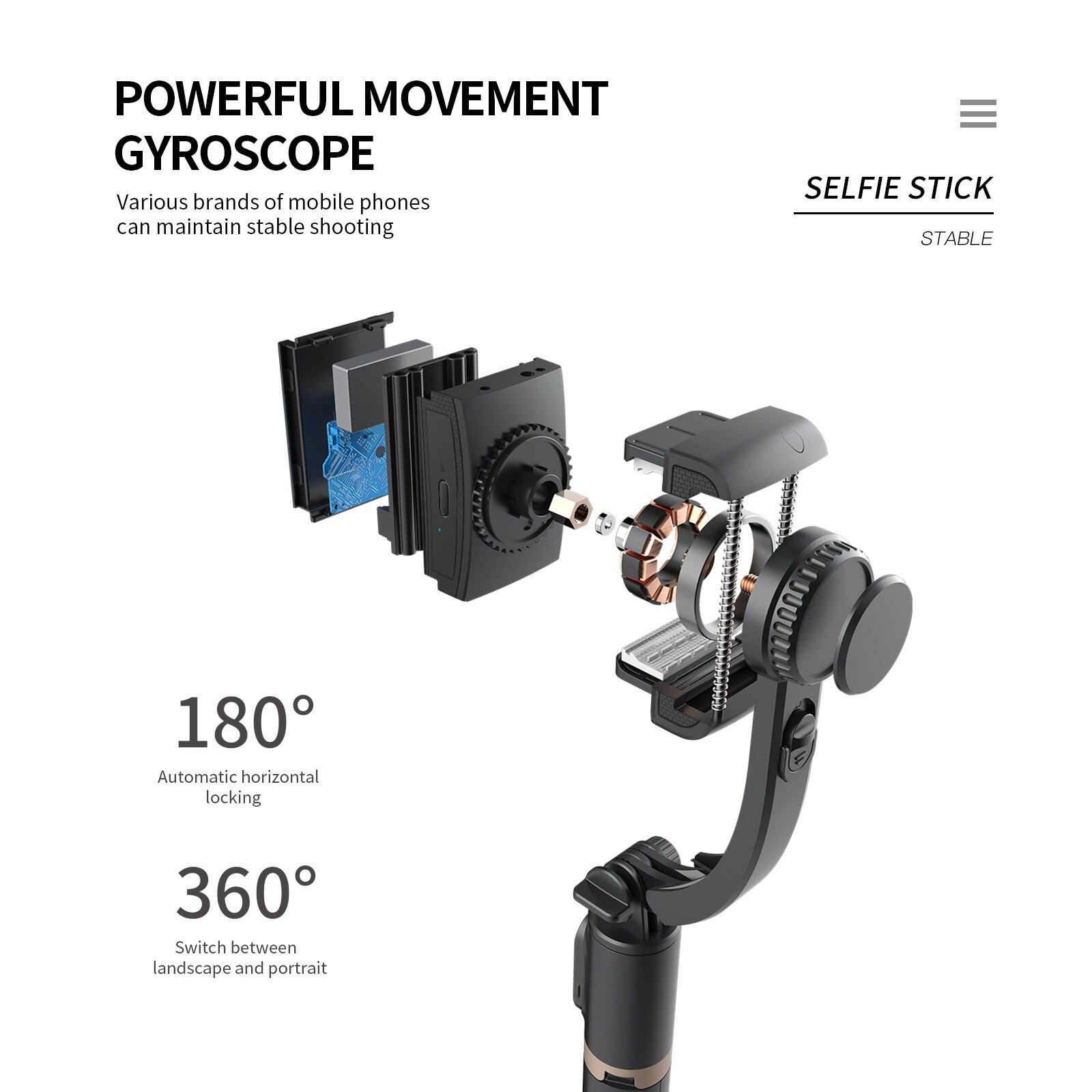 FGCLSY Q08 Bluetooth handheld gimbal stabilizer selfie stick expandable handheld monopod mini tripod For Android IOS