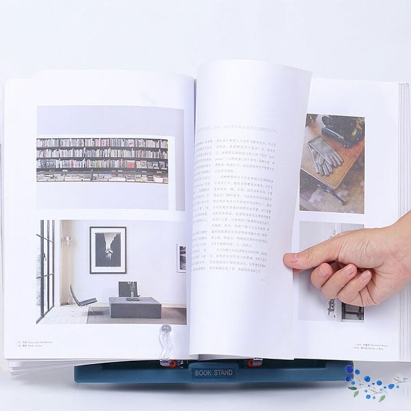 Foldable Reading Book Holder Bookend Cookbook Organizer Bookstand Music Score Recipe Shelf Folding Holder M17F
