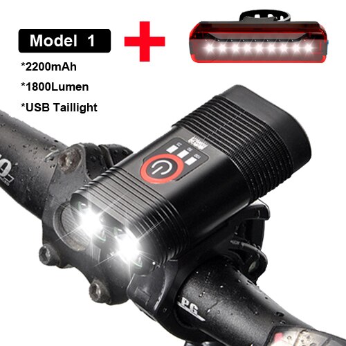 NEWBOLER Super Helle Fahrrad Licht XML-L2 Fahrrad Licht einstellen Mit USB Aufladbare Rücklicht 18650 Batterie Radfahren Vorderseite Licht Halterung: Modell 1 taillight