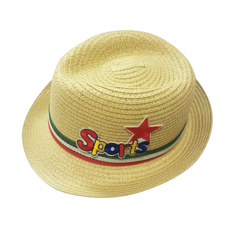 Chapeau de paille d&#39;été pour garçons, Jazz, casquettes de soleil pour enfants, Bonnet pour enfants: yellow beige