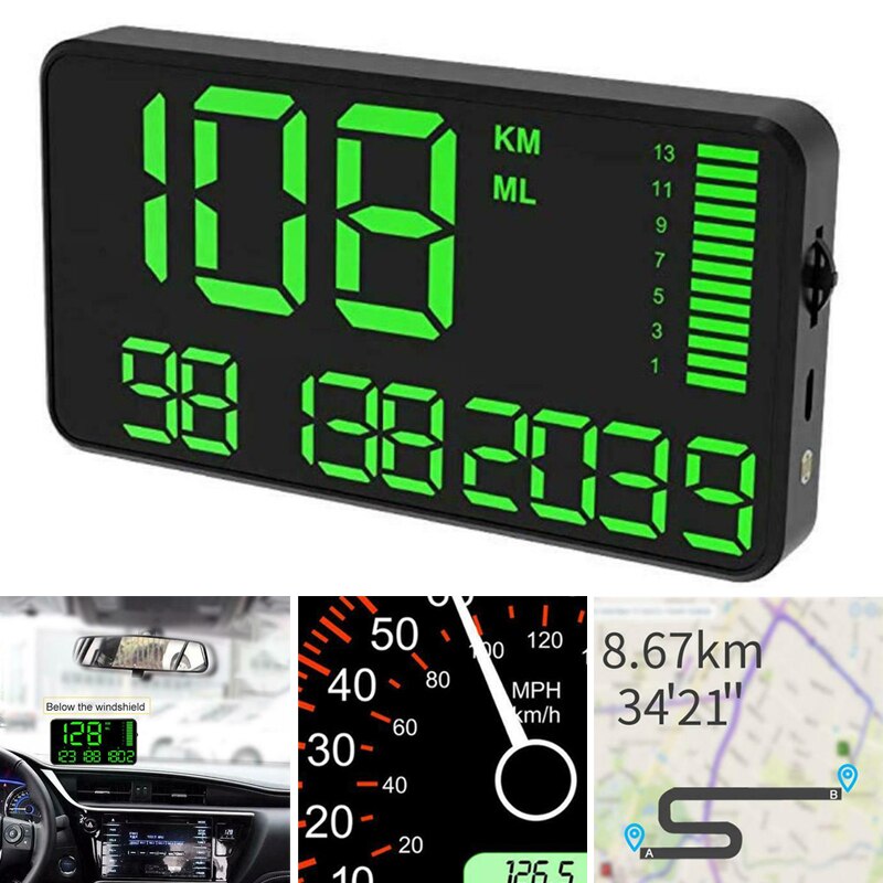 Best GPS Car Tracker C90 GPS HUD Speedometer Tracker Digital Car Speed Display Real-time Track Compatible with all Cars & Trucks