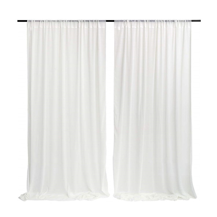 White Sheer Silk Cloth Drapes Panels Hanging Curtains Photo Backdrop Wedding Party Events DIY Decoration Textiles 2.8x1.5M