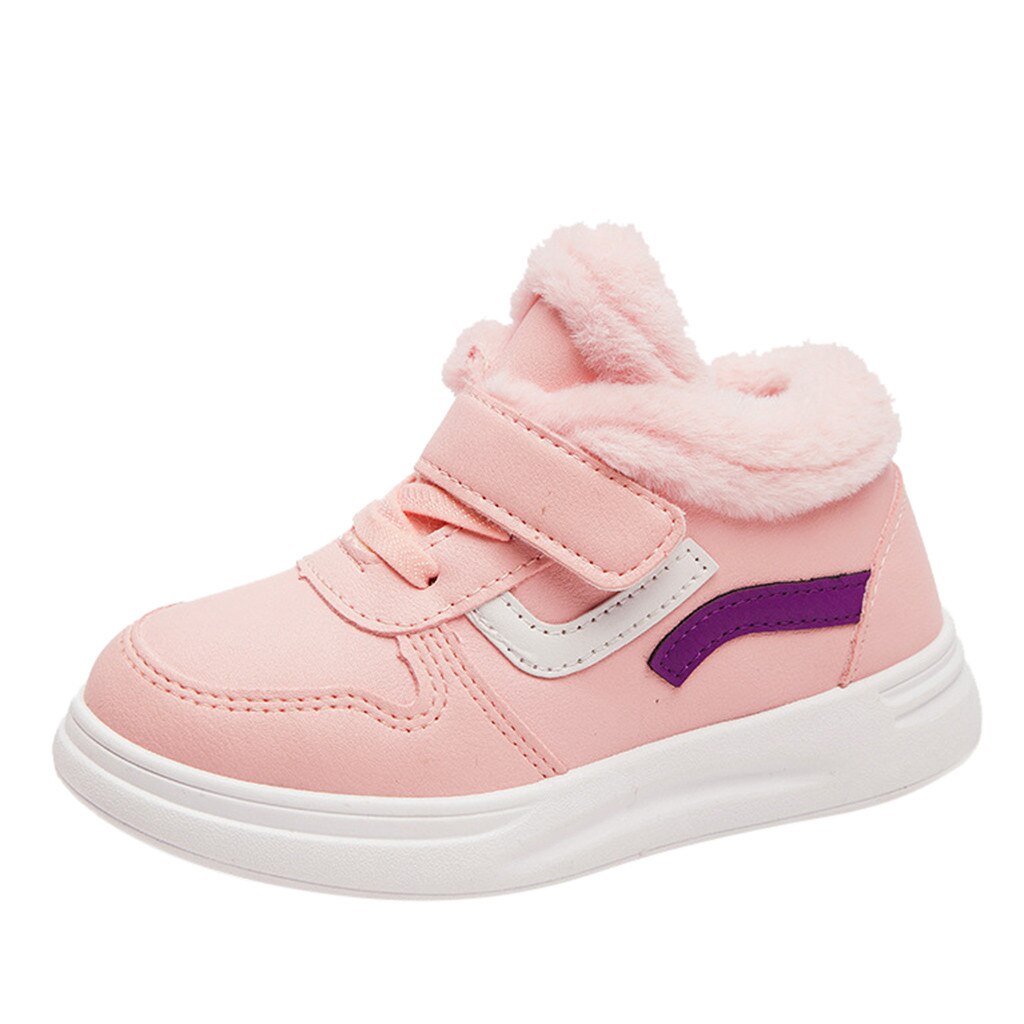 Enfant en bas âge enfants bottes infantile enfants chaussures bébé filles garçons bottes d'hiver filles cheville court gelé bottes chaussures Jongenslaarzen Zapato: Rose / 2.5