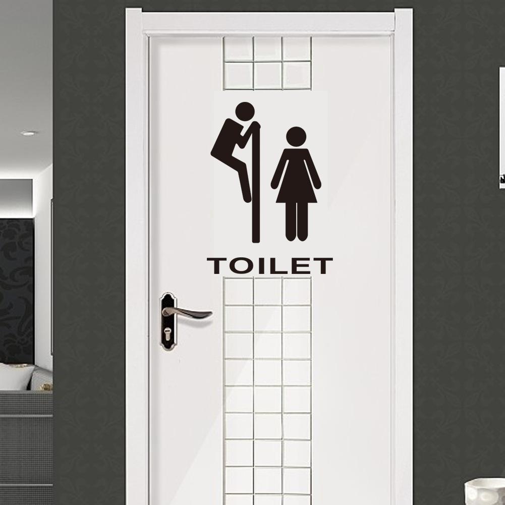 3 stk sjovt toilet indgangsskilt mærkat indretning væg klistermærke til butikskontor hjemmecafé hotel diy toilet dør klistermærker væg klistermærke: B