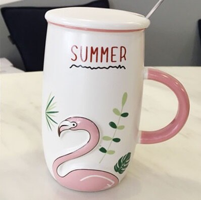 Oussirro flamingo kuvio luonnollinen marmori posliini kahvimuki teetä maito kuppi hääpäivä: B