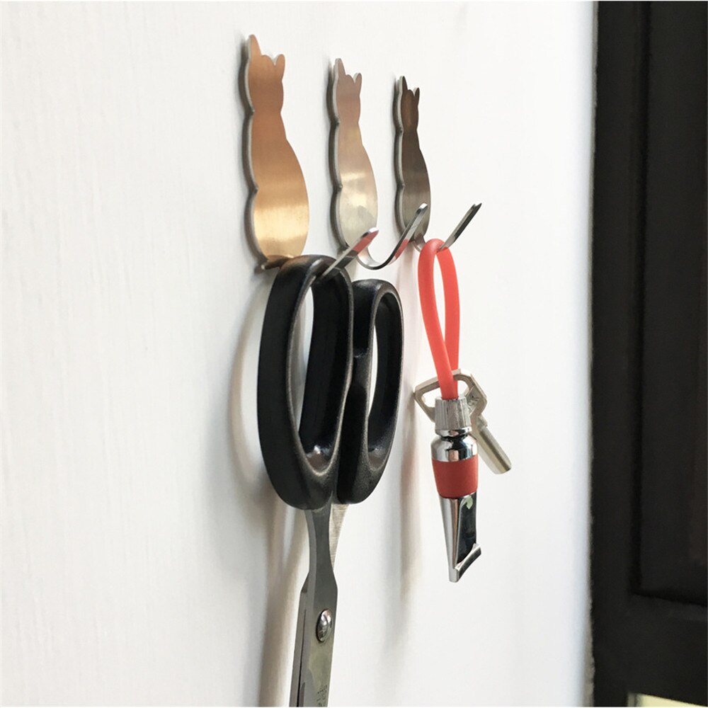 2 Stuks Zelfklevende Haken Mooie Kat Patroon Huis Keuken Muur Deur Haak Hanger Stok Rek Muur Opknoping Kleding Handdoek rekken