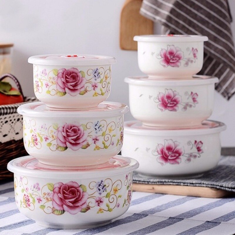 Terrines Vers Houden Kom Afsluitdeksel Met Gat Servies Voedsel Opslag Servies 3 Pcs Set