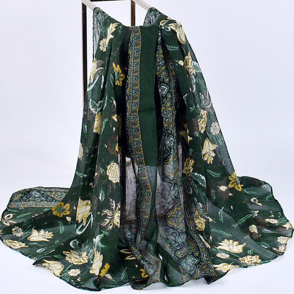 Chiffon sjaal dames lente zomer sjaals dunne bloemensjaals en omslagdoeken foulard print hijab stola's szalik  #t1p