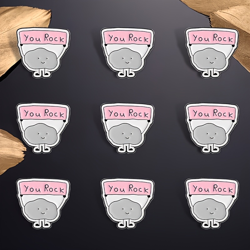 9 stks Cartoon You Rock Badge-Leuke Zinklegering Emaille Broche-Kraag Pin Accessoires-Shirts, Truien, Rugzakken, Mode Accessoires