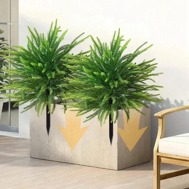 1Pc 8-Branch Artificial Pine Topiary Tree Outdoor Garden Ground Plug Decor