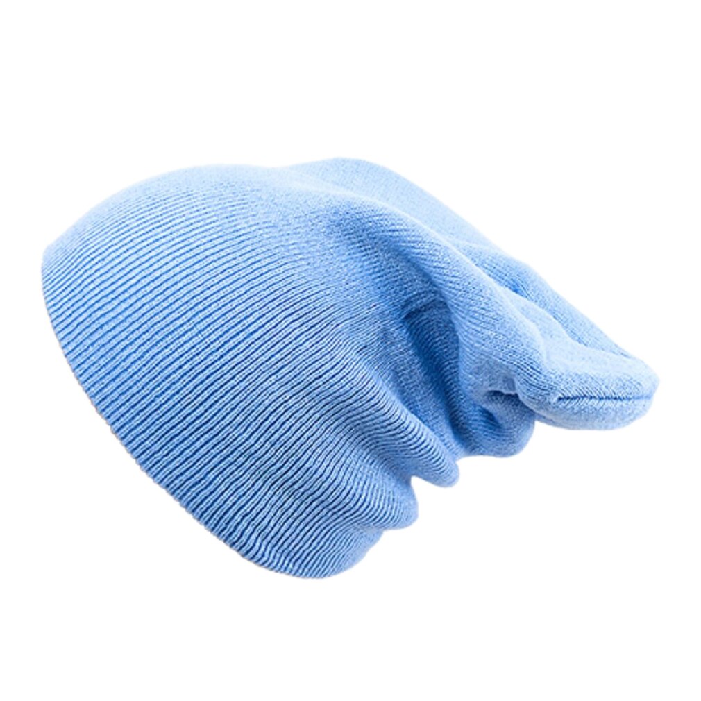 Mistdawn 2022 unisex strikket slouch skullies hunhue hue kvinder mænd efterår vinter varme huer ski cap one size: Himmelblå