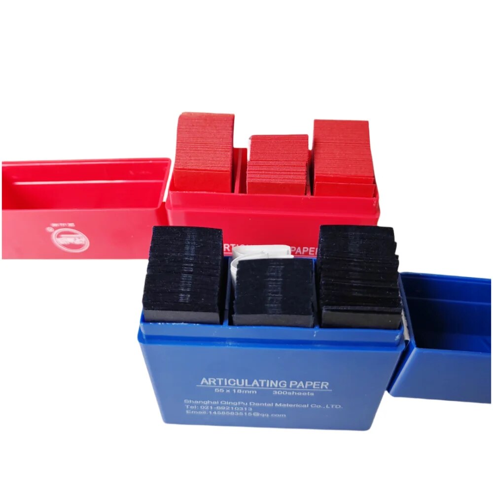 300 hojas/caja de papel de articulación Dental, tiras de mordida de doble cara, papel de articulación para blanqueamiento Dental, materiales de odontología