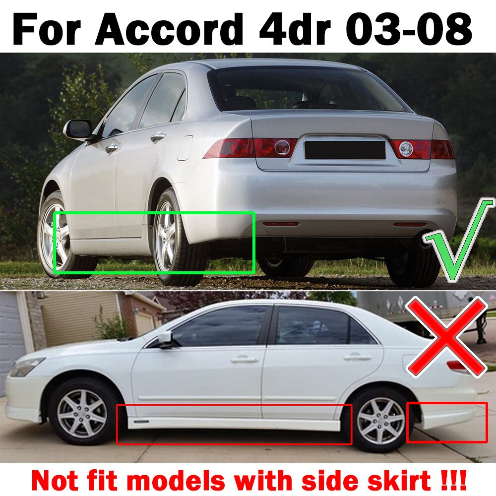 4pcs For Honda Accord Inspire 4dr sedan 2003 2004 2005 2006 2007 Front Rear Mud Flaps Fit Mudflaps Splash Guards