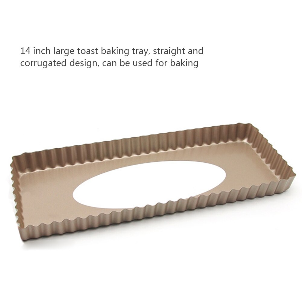 14 Inch Carbon Staal Non-stick Taarten Brood Bakken Pan Gegolfde Toast Box Mold Cake Tray Met Verwijderbare Bodem keuken Bakvormen