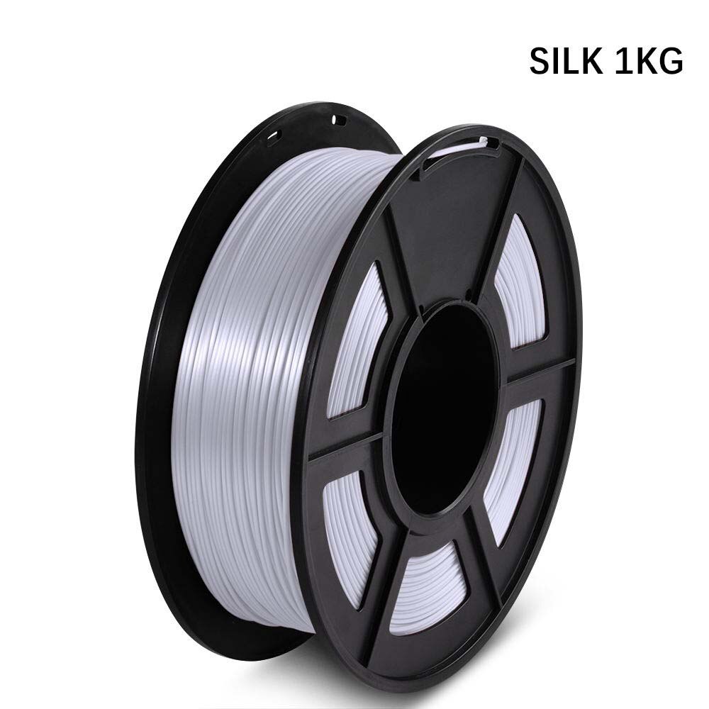 PLA Filament pla silk sffect 1KG For 3D Printers Filament 1.75MM 330M 2.2lbs Silk Texture Refills Biodegradable Material: SILK-SILVER