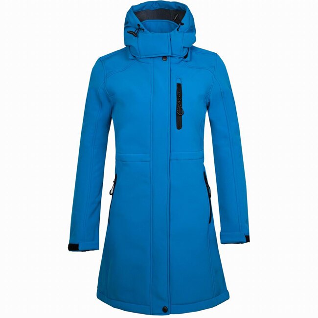 Mountainskin Women's Softshell Fleece Long Jacket Outdoor Windbreaker Hiking Camping Trekking Climbing Female Brand Coats VB076: Blue / Asian Size XL