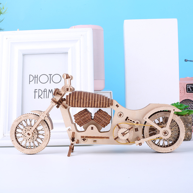 Motorrad Puzzle 3D Diy Holz Spielzeug Getriebe Modell Gebäude Bausatz Rätsel für Erwachsene Sammlung Gebäude Modell Spielzeug freundlicher