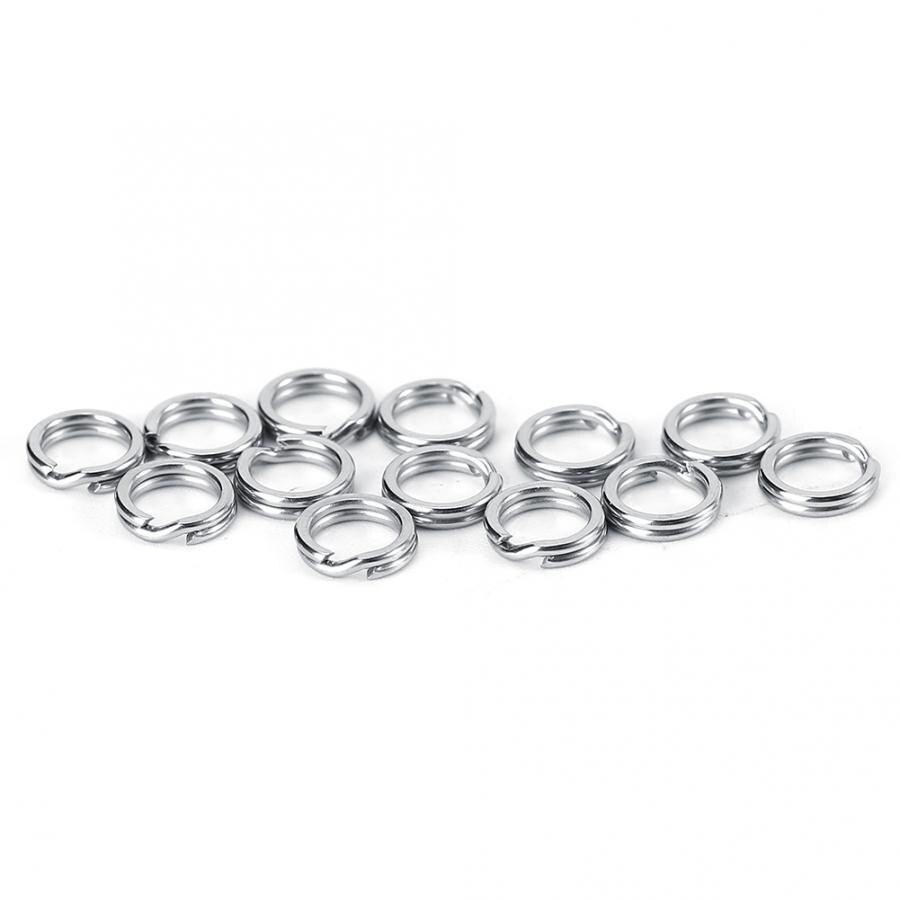 50/100 st fiskeringar dubbla delade ringar i rostfritt stål förstärker solid ringlock förbindande ringfiskeverktyg