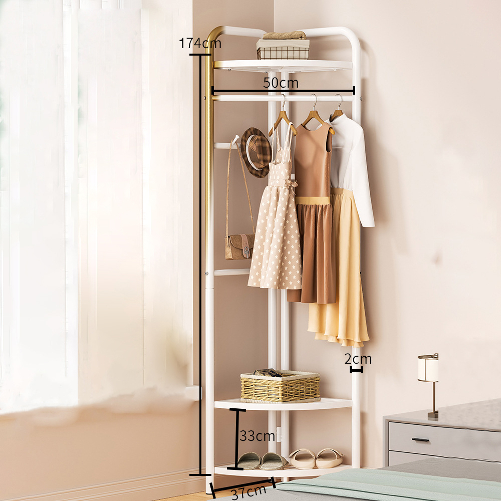 Haushalt Ecke Falten KleiderbüGel Stange Typ Stand Garderobe Zimmer Hängende Kleiderständer: Licht Grau