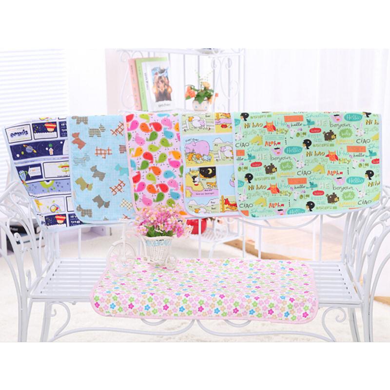 30*45cm Baby Changing Mat Cartoon Cotton Waterproof Sheet Baby Changing Pad Table Diapers Game Play Cover Infant Mat