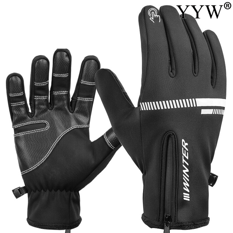 Pu paar leren matzwarte winterhandschoenen warme 2- laags waterdichte wanten voor heren, heren, volwassenen, verstelbaar, verdikt, skiën, sneeuwscooter