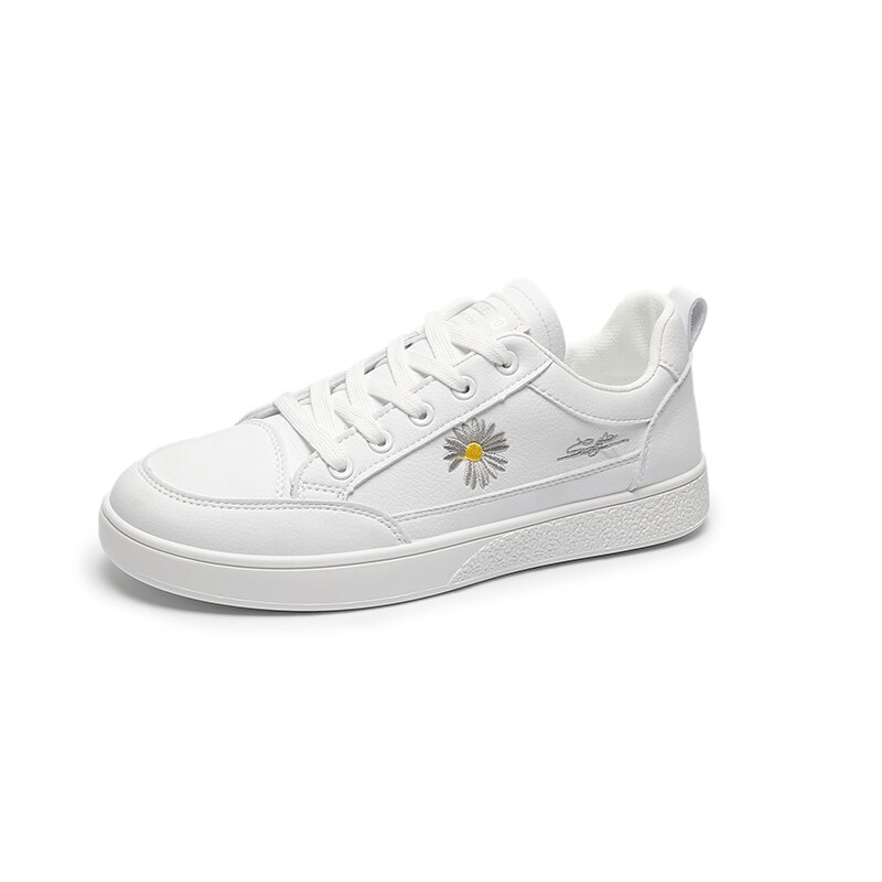 Super nice chrysanthemum white shoes sneakers wearing comfortable and breathable white shoes pattern hand-sewn Scarpe uomo: 8.5