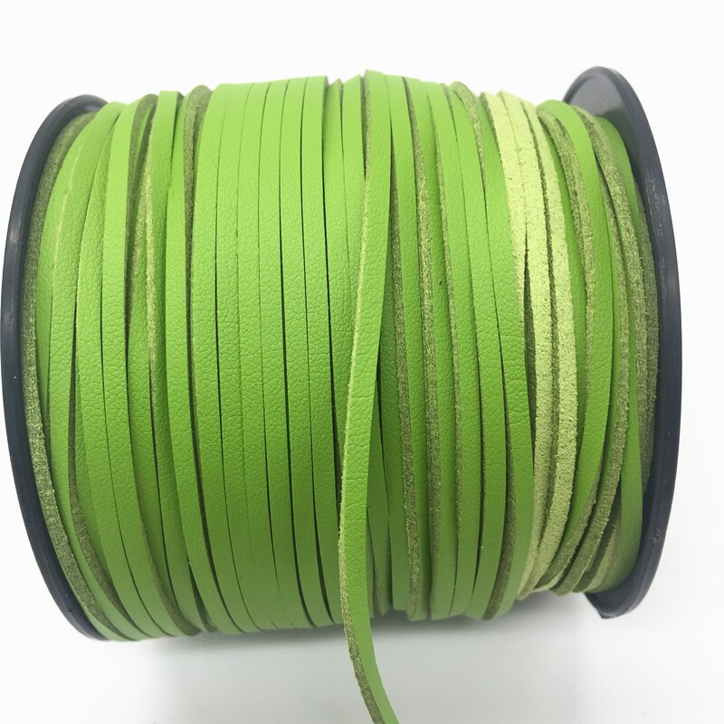 3mm 5 Yards Macrame Braided Faux Suede Cord Leather Lace DIY Handmade Beading Bracelet Jewelry Making Flat Thread String Rope: Deep Green