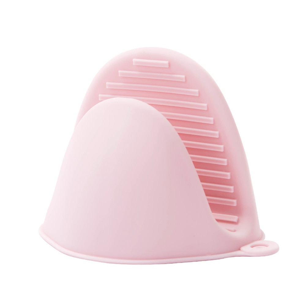 Lättstädad mikrovågsvante halkfri handske silikon handskydd värmetålig vante förtjockad köksmatlagningsprylar: 1pc rosa