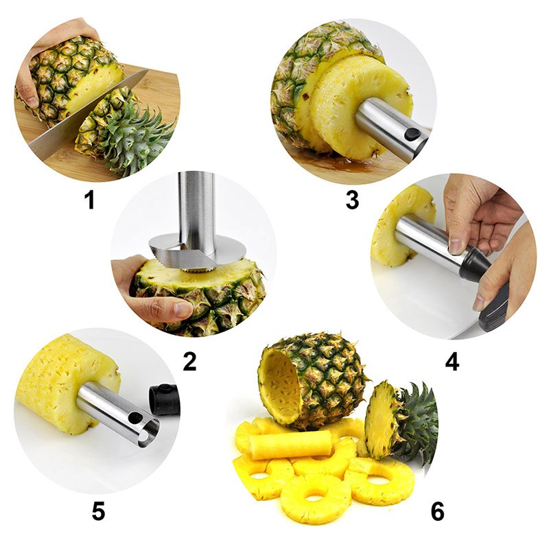 Rustfrit stål ananas peeler cutter let frugt parer skæreværktøj hjem køkken restaurant tilbehør køkkenredskaber