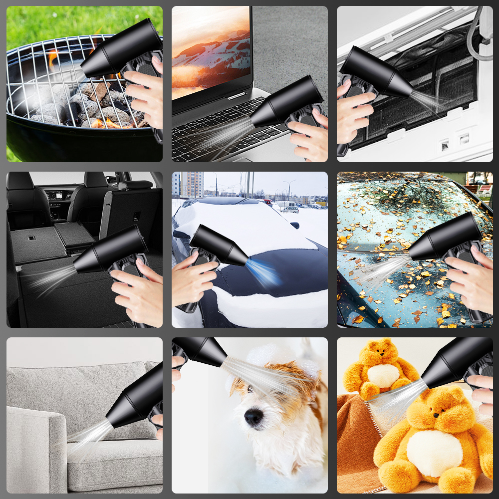 Herramienta sopladora de limpieza portátil ajustable de 3 engranajes 2025 130000 RPM Plumero de aire eléctrico Ventilador violento Turbo Jet Fan Coche Soplando Nieve